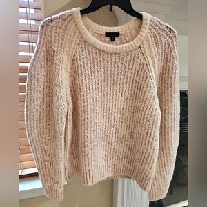 J Crew Sweater Women's Cream Pink Marled Confetti Chunky Knit